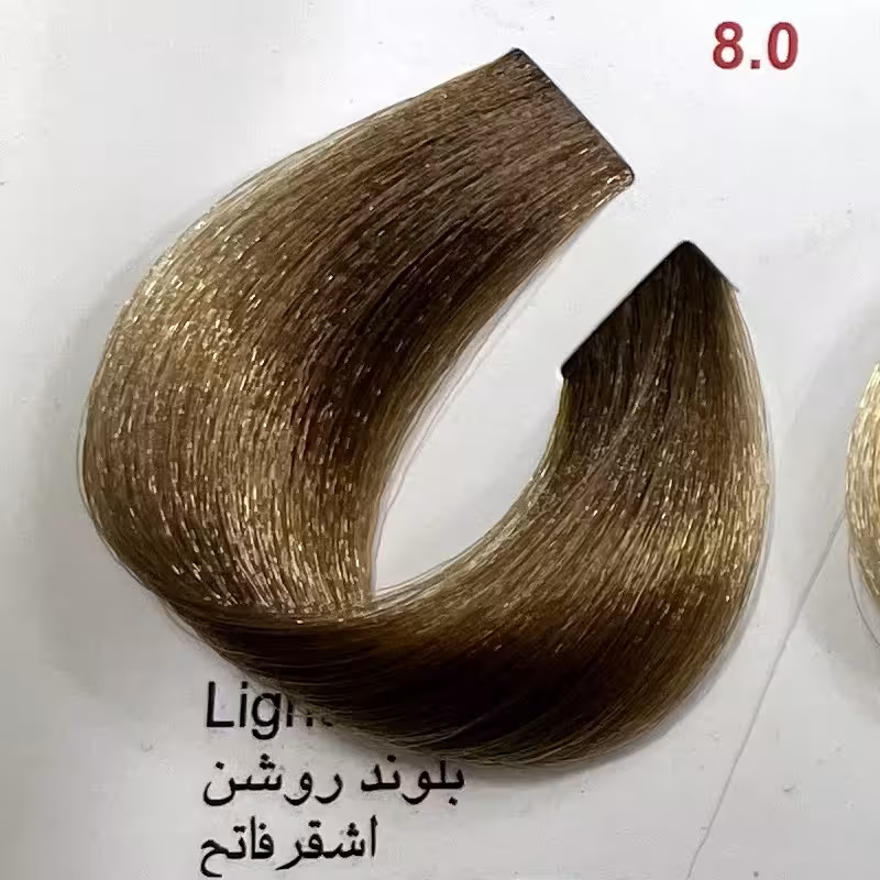 رنگ بلوند روشن8.0 ،رنگ مو کم آمونیاک پیلون و یک عدد اکسیدان | amazonchi
