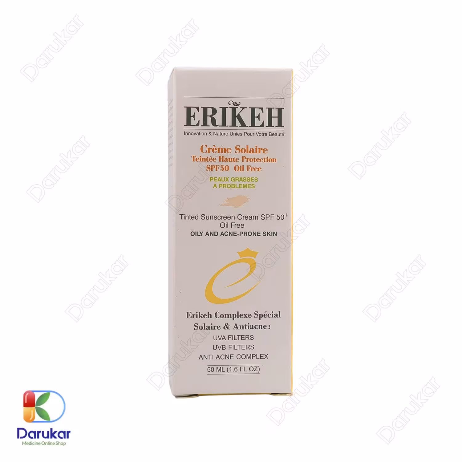 کرم ضد آفتاب فاقد چربی ضد آکنه اریکه SPF50