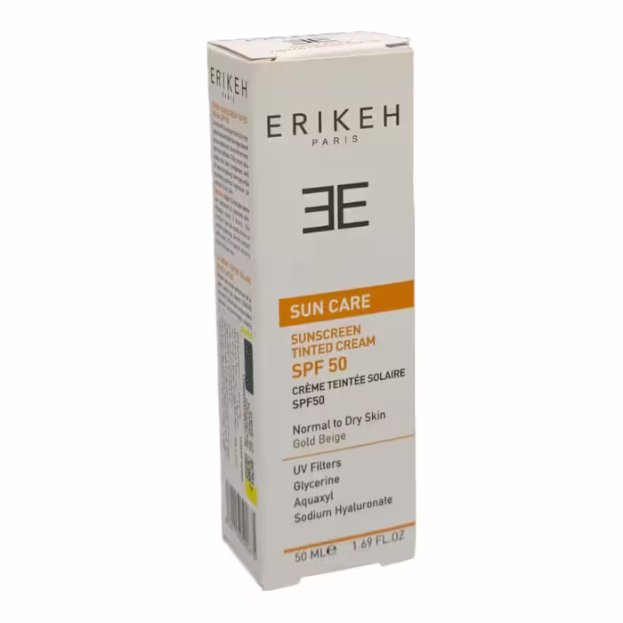 کرم ضد آفتاب بژ طلائی پوست‌ خشک و نرمال SPF50 اریکه 50 میلی لیتر