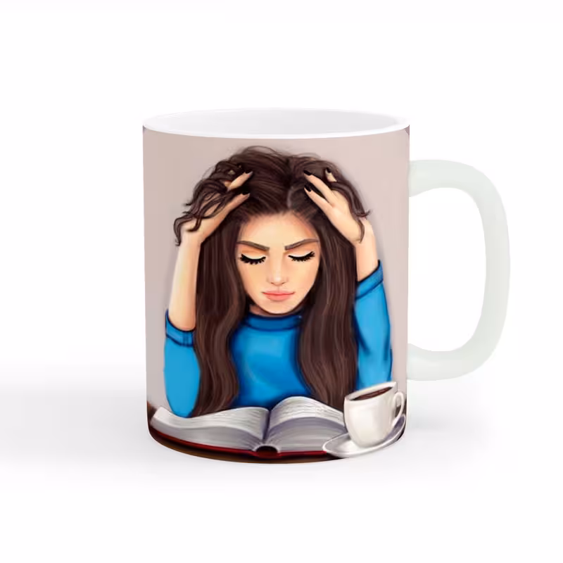 خرید ماگ-لیوان  دختر کتاب خوان کد wall-7738