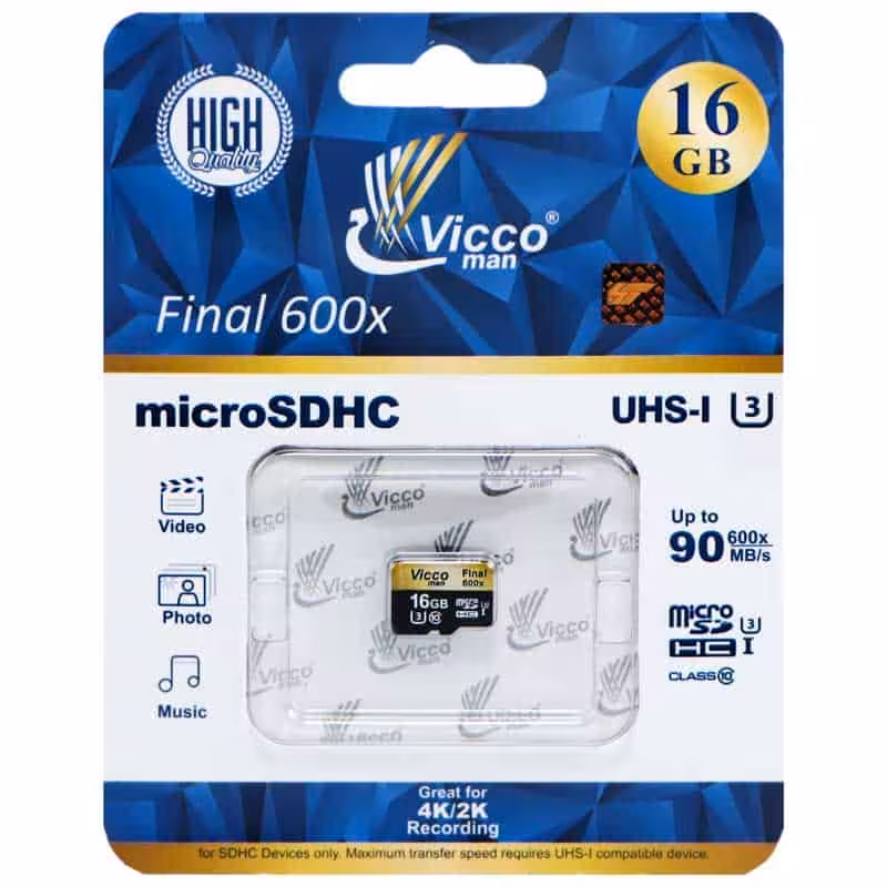 رم میکرو 16 گیگ ویکو Vicco Final U3 90MB/s بدون خشاب