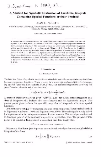 خرید و دانلود نسخه کامل کتاب Symbolic evaluation of indefinite integrals containing special functions