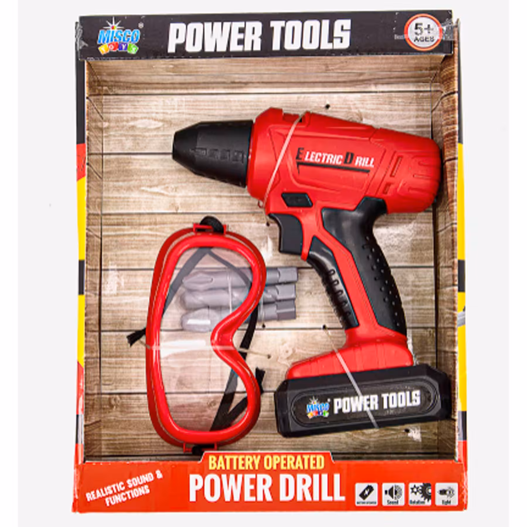کیت مته برقی اسباب بازی Misco Electric Toy Pretend Play Power Drill Kit