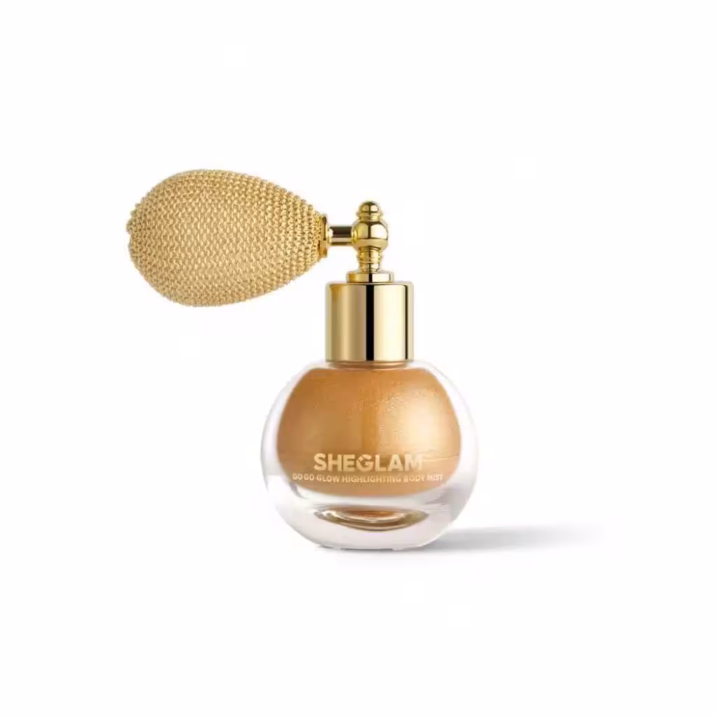اسپری هایلایتر بدن، مو و صورت شیگلم طلایی(Glow Highlighting body Mist Sheglam)