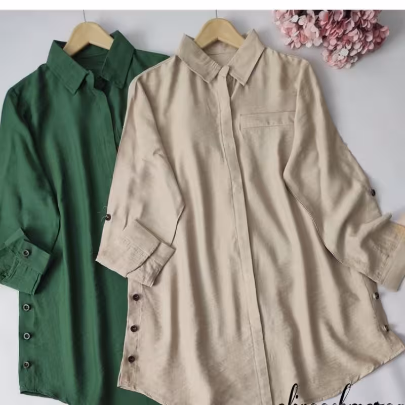 شومیز  زنانه دکمه مخفی بغل چاک دار و دکمه دار  فری سایز از 38تا44