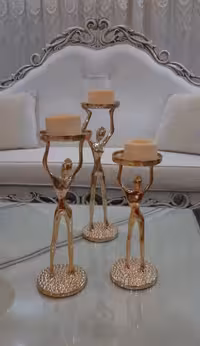 جا شمعی المینیومی بالرین طلایی