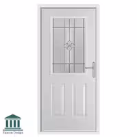 درب ورودی آپارتمان راه پله کلاسیک شیشه خور کد 1589