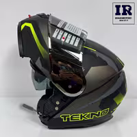 کلاه کاسکت بلوتوث دار فک متحرک تکنو Tekno - خاکستری فسفری   BT11
