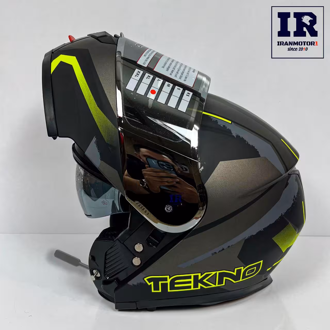 کلاه کاسکت بلوتوث دار فک متحرک تکنو Tekno - خاکستری فسفری   BT11
