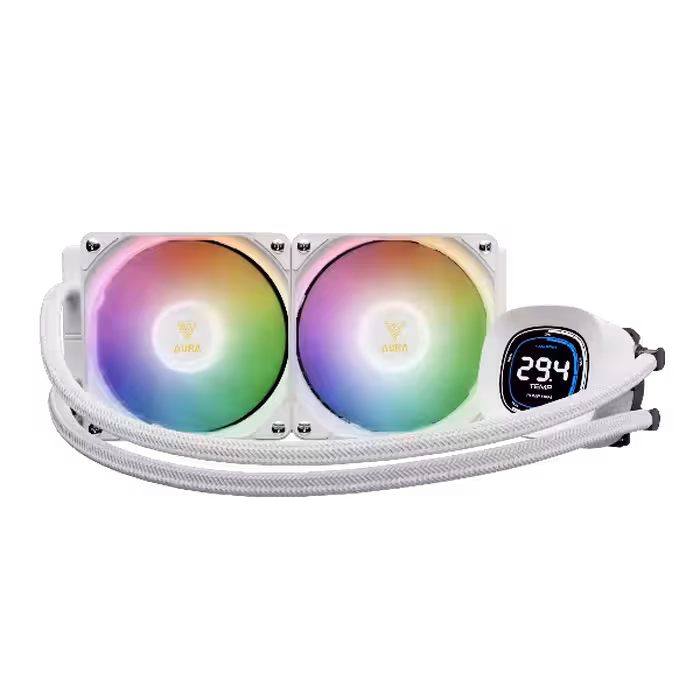 خنک کننده مایع پردازنده گیم دیاس مدل AURA GL240 DIGITAL WH
