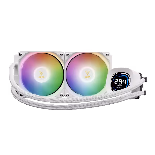 خنک کننده مایع پردازنده گیم دیاس مدل AURA GL240 DIGITAL WH