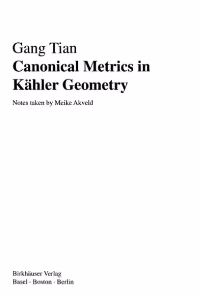 خرید و دانلود نسخه کامل کتاب Canonical Metrics in Kaehler Geometry