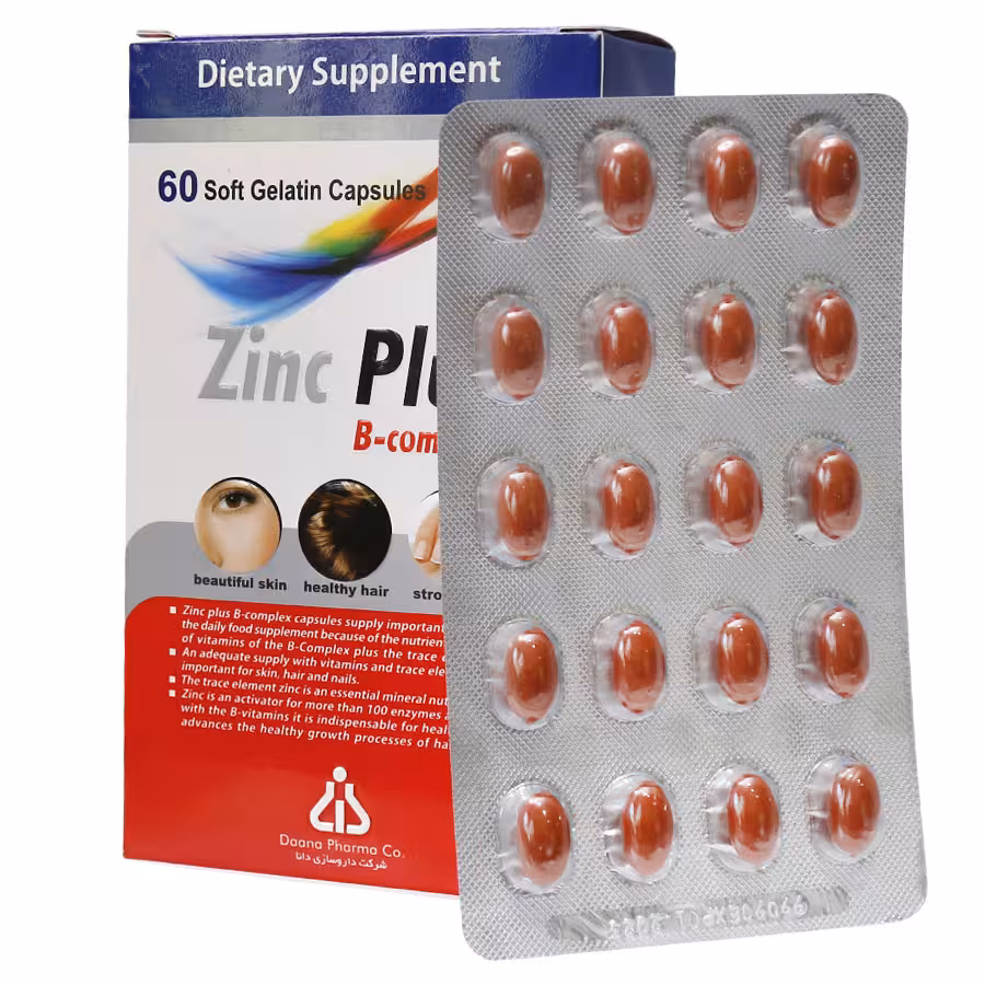 کپسول زینک پلاس ب کمپلکس دانا 5 میلی گرم