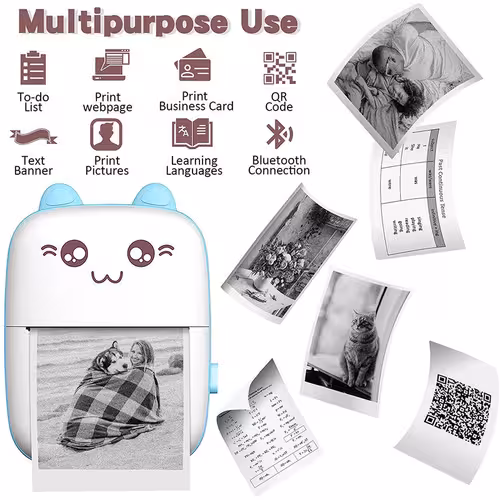 مینی پرینتر جیبی حرارتی مدل گربه