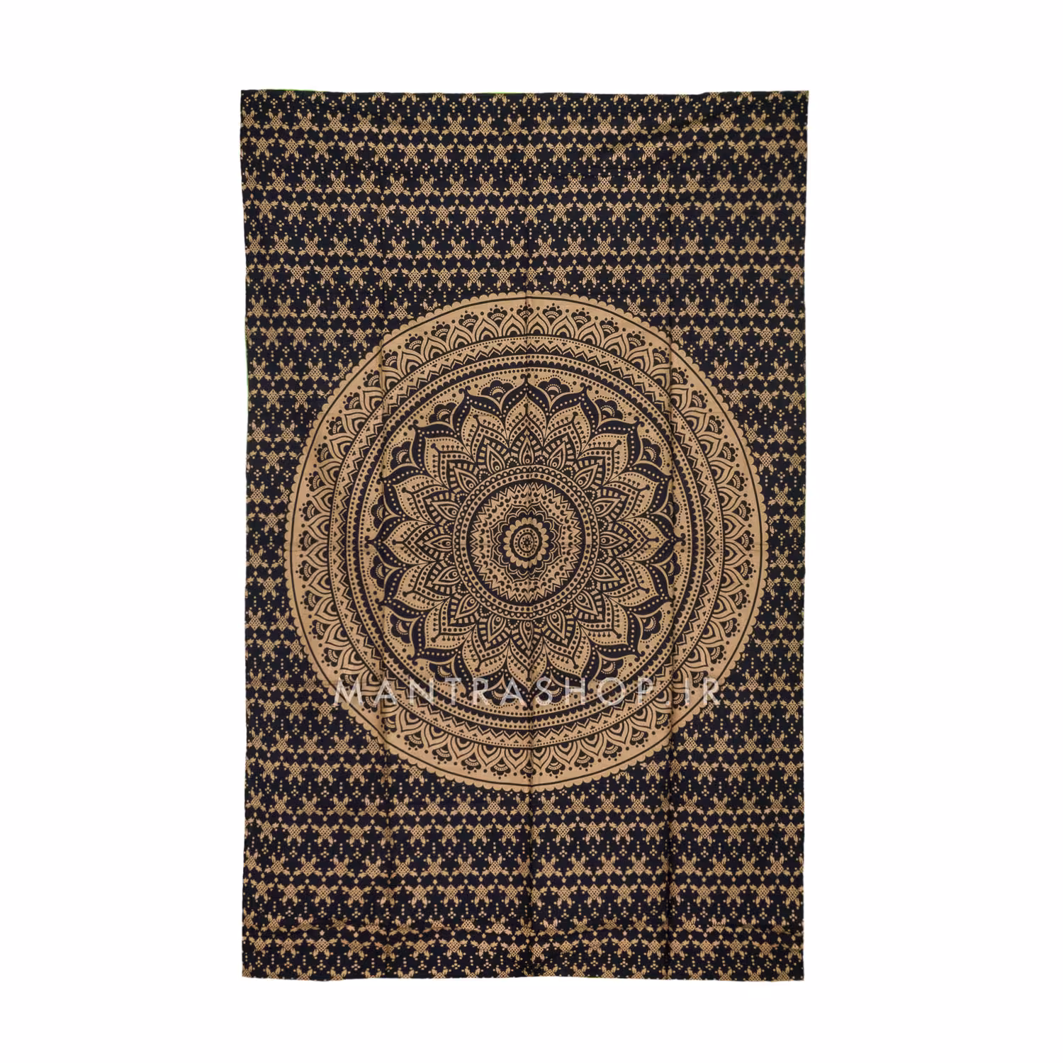 بکدراپ تپستری هندی طرح ماندالا طلاکوب (روتختی یک نفره) کد 380