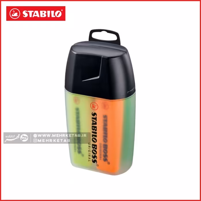 هایلایتر باس استابیلو بسته چهار عددی با جامدادی رو میزی STABILO BOSS ORIGINAL pack of 4