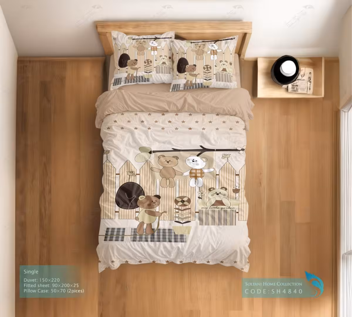 روتختی و ست کامل طرح عروسک های گوگولی سایز یکنفره کد SH3840