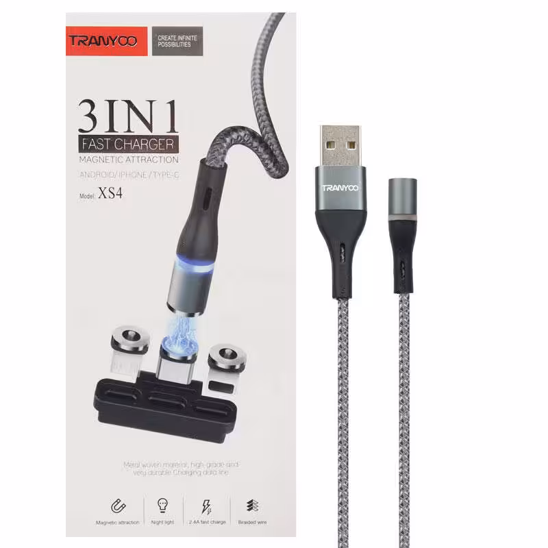 کابل 3 سر ترانیو مدل XS4 3 in 1 طول 1 متر کدm5093