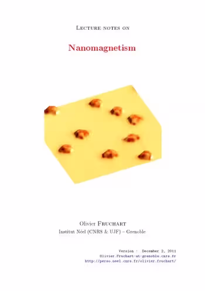 خرید و دانلود نسخه کامل کتاب Lecture notes on nanomagnetism