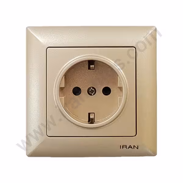 پریز برق ارت دار مدل الیزه رنگی بژ