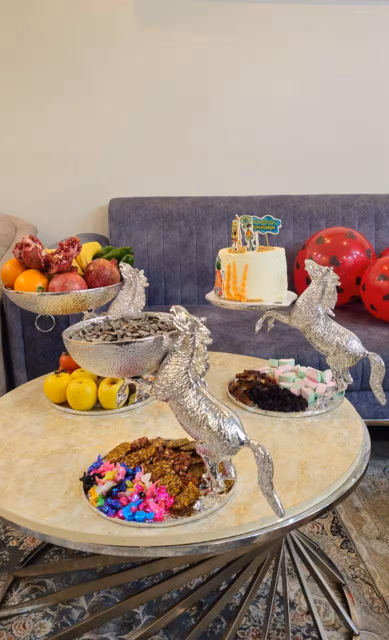 ست پذیرایی اسب پرشی نقره ای چکشی