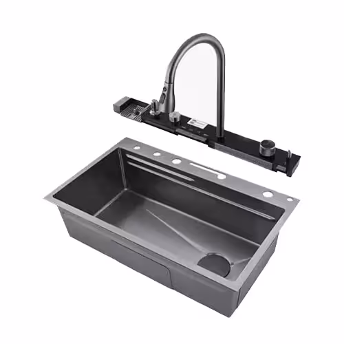 سینک آبشاری پیانویی 5 کلید هایشینگ استیل 304   2 سال گارانتی کتبی