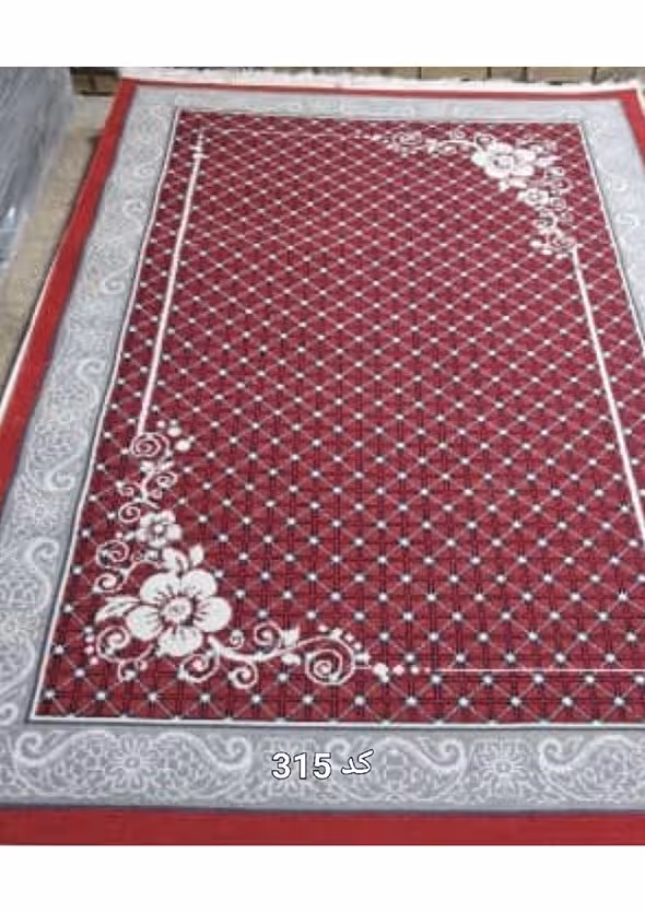 گلیم فرش ماشینی 400 شانه رنگ لاکی بی سی اف کاشان-کد 315