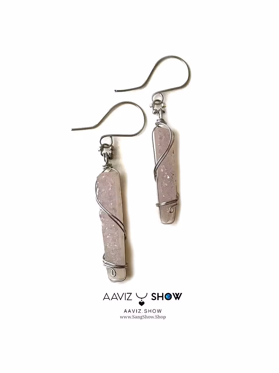 گوشواره سنگ آمیتیست پربلور استثنایی و انحصاری G023