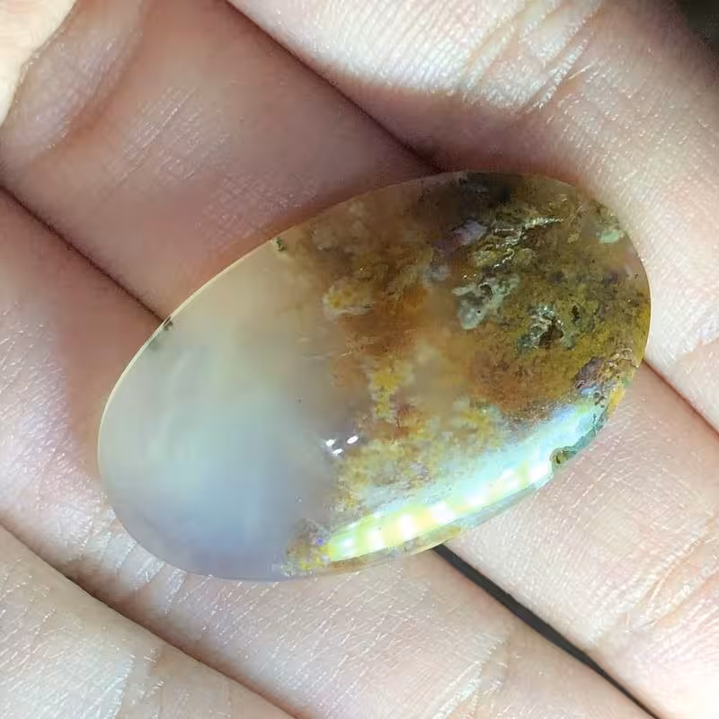 نگین شجر منظره با طرحی زیبا و رنگ خاص با تراش بیضی کد 129