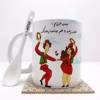 خرید ماگ-لیوان  مهدیه عزیزم اولین عید باهم بودنمون مبارک  (با قابلیت تغییر نام) بدون .،زیر لیوانی  . کد 88