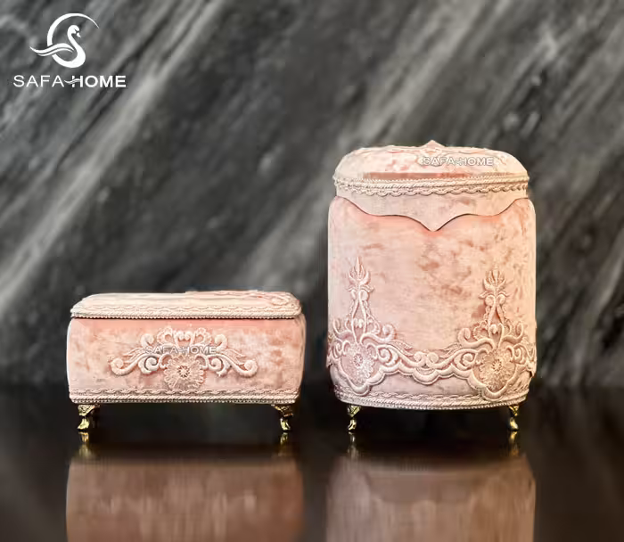 سطل و جادستمال کاغذی صفاهوم طرح آمور صورتی