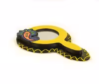 آینه دستی طرح دار چوبی کد MH1002