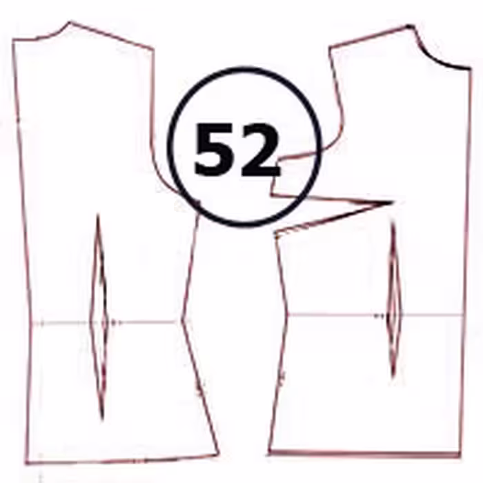 الگوی بالاتنه تک سایز 52