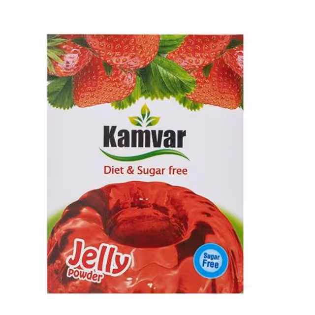 پودر ژله توت فرنگی بدون قند کامور 36 گرمی