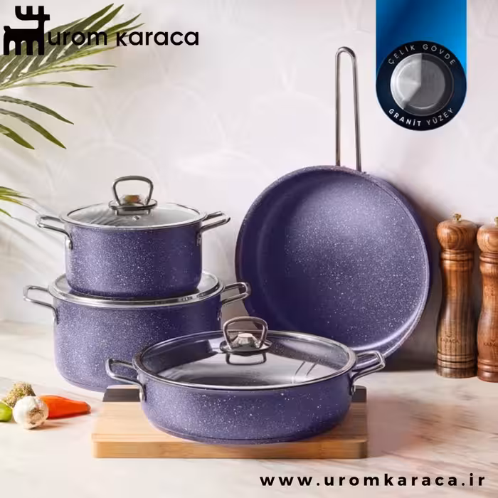 سرویس قابلمه 7 پارچه کاراجا Steel Plus بنفش