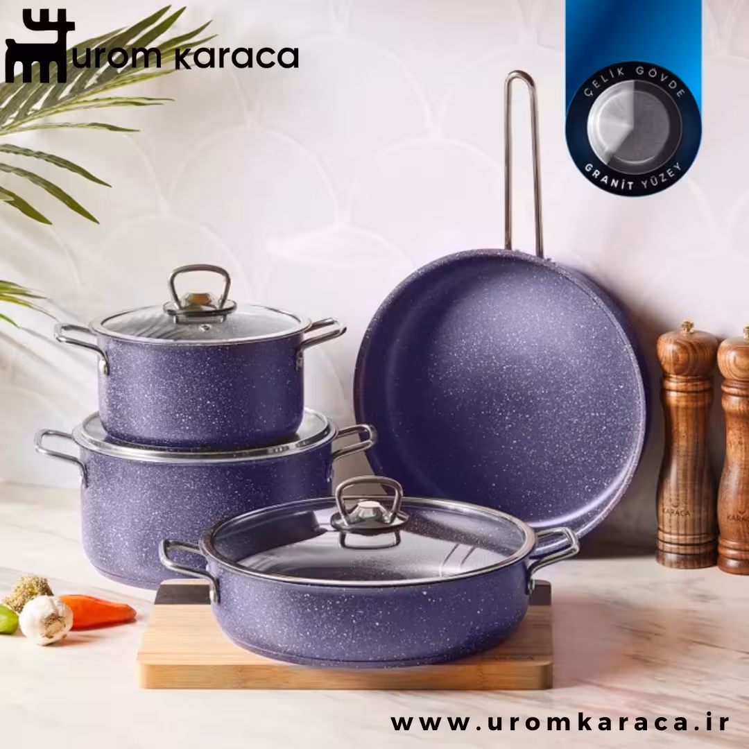 سرویس قابلمه 7 پارچه کاراجا Steel Plus بنفش