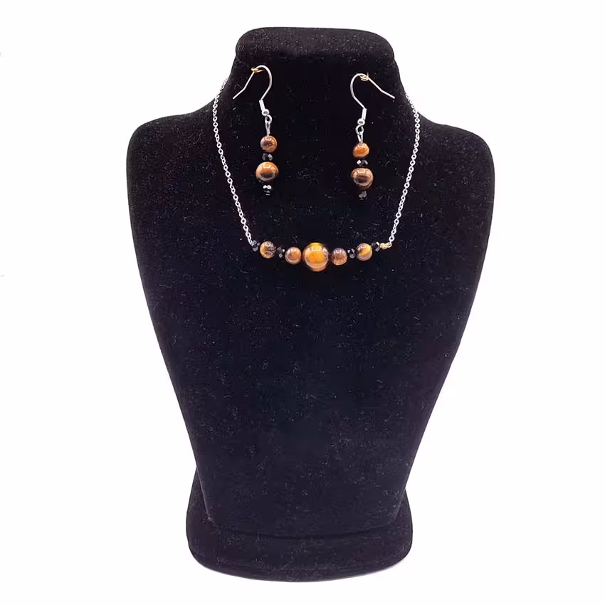 ست گردنبند و گوشواره چشم ببر کد 320085