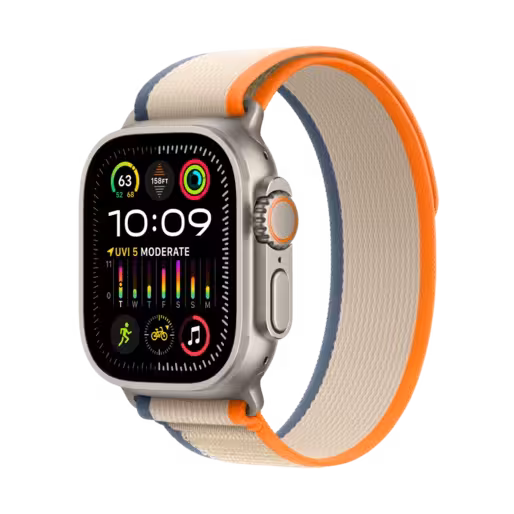 اپل واچ مدل اولترا نسل 2 تیتانیومی با بند لوپ ترایل نارنجی/بژ