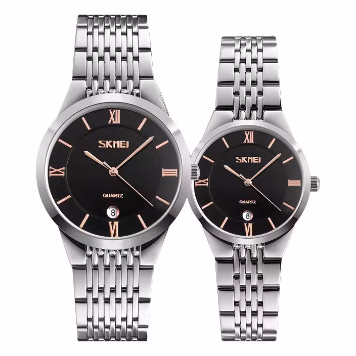 ست ساعت مچی عقربه ای زنانه و مردانه اسکمی مدل 9139