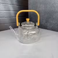 قوری صافی دار پیرکس دسته بامبو