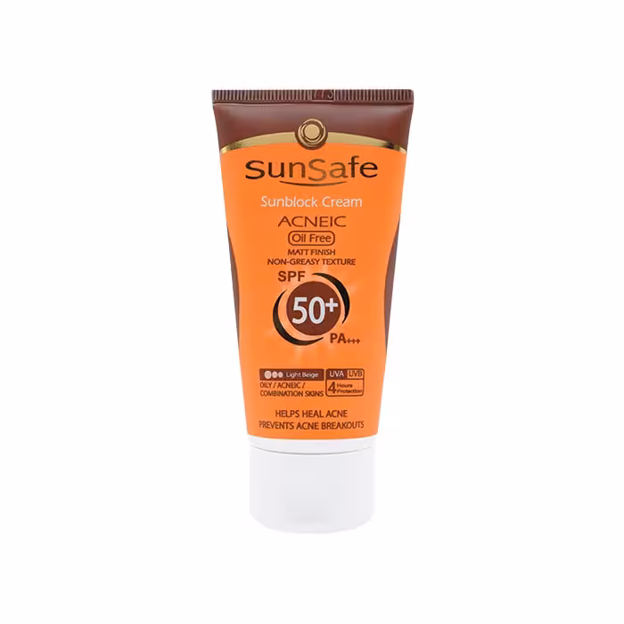 کرم ضد آفتاب فاقد چربی  SPF50 بژروشن سان سیف 50 میلی لیتر