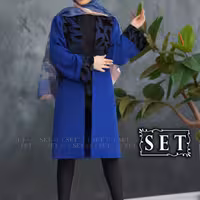 مانتو کرپ مجلسی مدل پارمیدا رنگ کاربنی برند SET