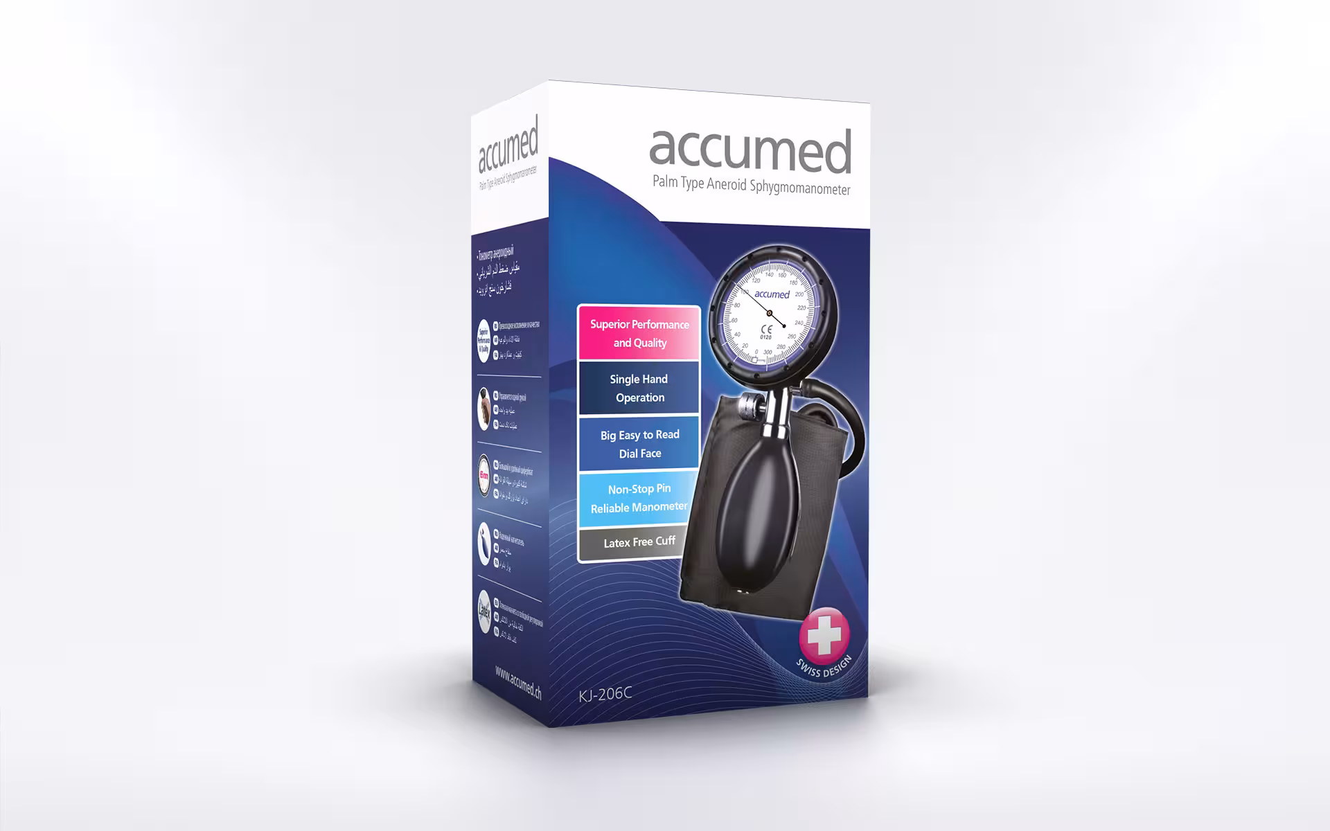 مشخصات قیمت خرید فشارسنج عقربه ای accumed مدل KJ206 اکیومد