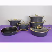 سرویس قابلمه گرانیتی 11 پارچه مدل ماریا برند آویز رنگ طوسی