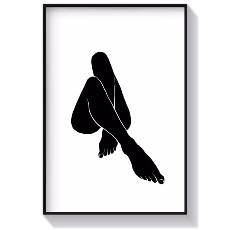 تابلو دکوراتیو انتزاعی دختر نشسته سبک مینیمال