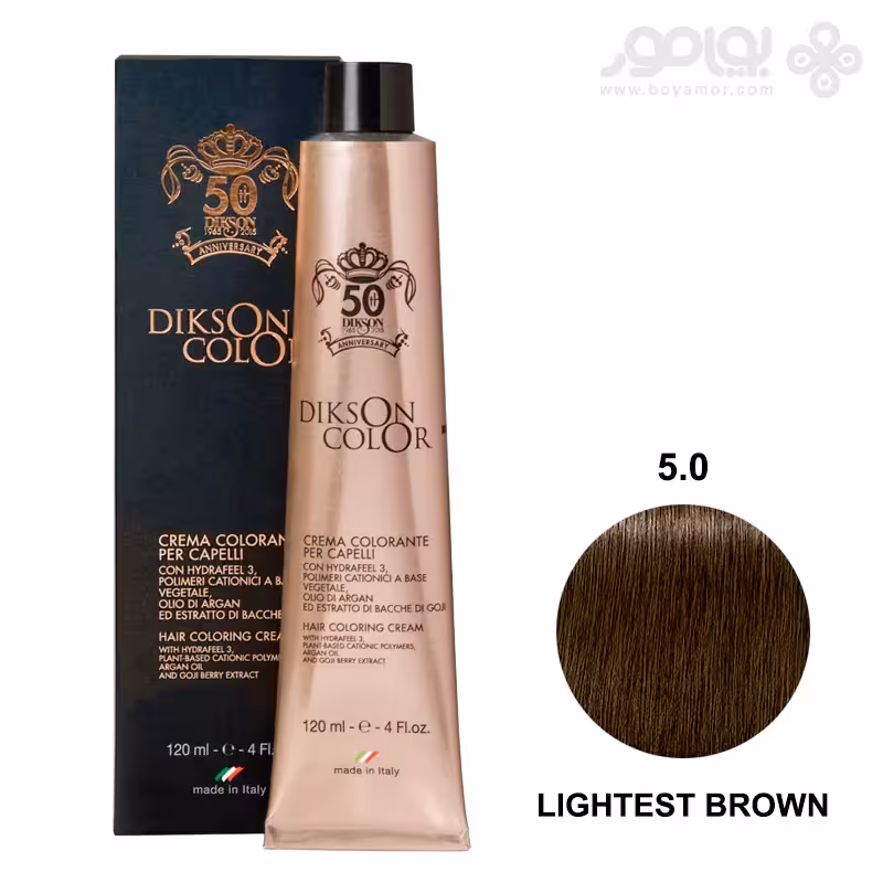رنگ موی دیکسون انیورسری شماره 5.0 رنگ قهوه ای خیلی روشن حجم 120 میل