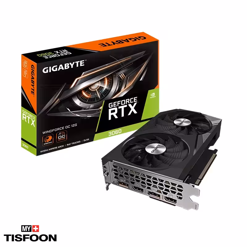 کارت گرافیک گیگابایت مدل GeForce RTX 3060 WINDFORCE OC 12GB