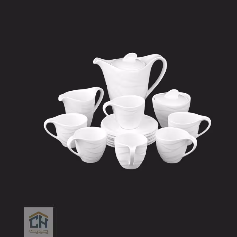 چای خوری سرامیکی گلدکیش ست 6 نفره طرح Wave مدل G109309