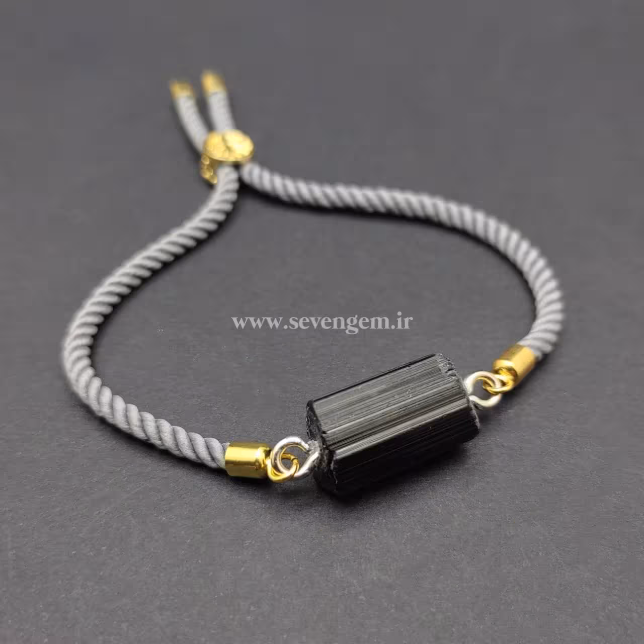 دستبند زنانه سنگ تورمالین سیاه (کد202)