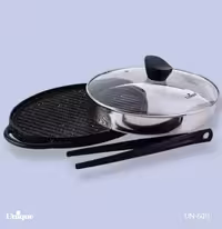 تابه گریل چدن بیضی بزرگ بدون چوب یونیک کد UN-6011